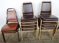 (10) Brown Vinyl Stacking Banquet Chairs