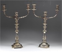 PAIR OF GEORGIAN ENGLISH SILVER CANDLESTICKS