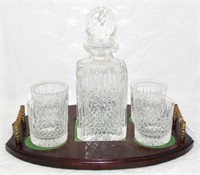 Vintage Lead Crystal Whisky Decanter Set