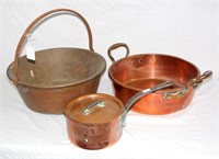Antique Kitchenalia Copper Pans