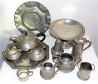 Collection of Vintage Hammered Pewter
