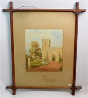 James Edward Grace RBA  Watercolour Owston Church