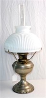 Aladdin Oil Lamp with Fluted Opal Shade