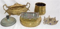 Collection of Antique Brass/White Metal Items