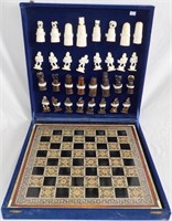 Cased Hand Carved Bone Chess Set