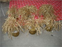 6 Fake Gold Potted Plants 10"