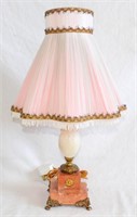 Vintage Pink/White Onyx Table Lamp