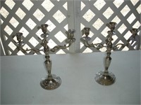 2 Metal Candle Holders 14"