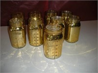 9 Gold Glass Quart Mason Jars 1 Lot
