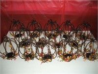 14 Metal Decorative Pumpkin Candle Holders 8 x 10