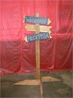 Freestanding Wooden Wedding Sign Double Sided 66"