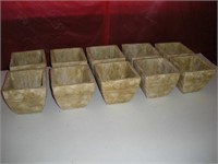 10 Square Clay Pots 5 x 6 x 6 1 Lot
