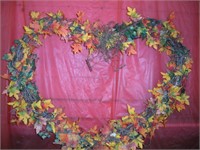 Lighted Fall Themed Vine Heart on Metal Base w/