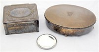 Antique Silver Plate  Jewelry Boxes & Gero Mirror