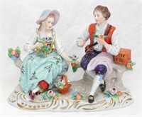 Antique Sitzendorf German Porcelain Group Figurine