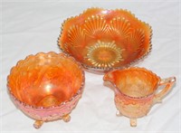 Vintage Carnival Glass USI Marigold Shell Bowl
