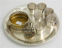 Continental Silver Plated Shot Cups Etc,