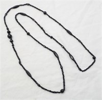 Antique Whitby Jet Bead Necklace