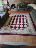 Maroon & Cream Accent Carpet