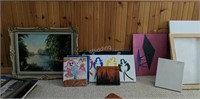 Assorted lot of art work and supplies