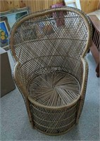 BR- Tall wicker Rattan chair