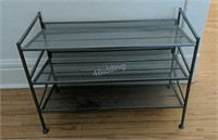 BR -Metal mesh 3 shelf shoe rack