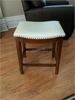 Wooden & Faux Leather Bar Stool
