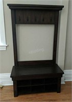 Dark wooden Deacon's Bench Hall Seat