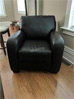 Dark Gray/Black Leatherette big comfy chair