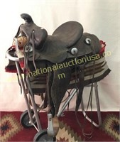 Well Used Old Cowboy Saddle By Newton Bros