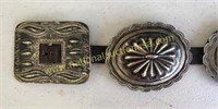 American Indian Sterling Silver Concho Belt