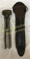 Cowboy Fence Repair Tool In Hand Made Leather Case