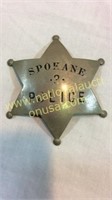 Spokane Police Badge. Sterling