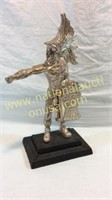 Silver Mexican Warrior Statue. Signed