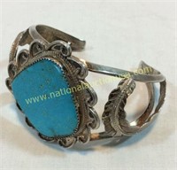 Silver And Turquoise Cuff