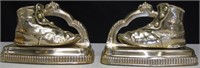 Silver Plated Children's Shoes Bookends, 4.25"H