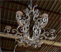 Wrought Iron Candle Chandelier - 27"h x 24"w