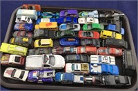 Tray of Small Toy Cars and Trucks