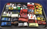 Tray of Small Toy Cars and Trucks