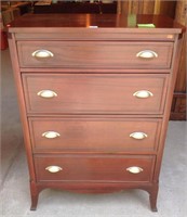 Vintage mahogany four drawer dresser