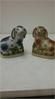 Pair of pottery bunnies