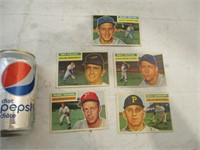 5 cartes de baseball TOPPS 1956