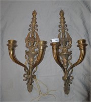 Antique French Electric Wall Sconces 29"t x 12"w