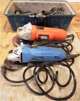 Two Electric  4-1/2" Angle Grinder & Accessories