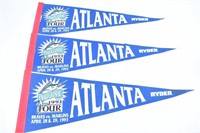 Set of 3 1993 Atlanta Rider Inaugural Tour Pennant