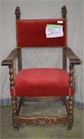 Antique - "Royal Throne" Chair  - Barley Twist