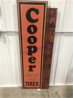 Cooper Tires tin sign, double sided