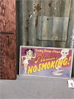 Betty Boop Please No Smoking tin sign