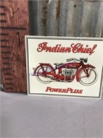 Indian Chief Power Plus tin sign
