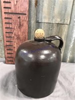 Brown beehive crock jug, approx 1 gallon size
